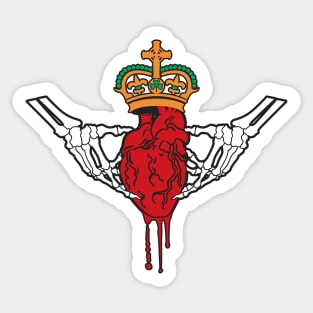 Gothic Horror inspired Claddagh with bleeding heart Sticker